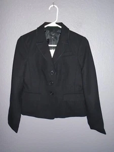 Ann Taylor schwarzer Blazer PETITE Größe 2P gefüttert Neu mit Etikett!! - Bild 1 von 4