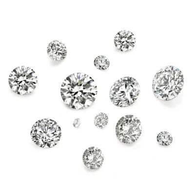50pcs Clear Cubic Zirconia Stone Faceted Diamond Pointed Back Cabochons 1-5mm - Image 1 of 4