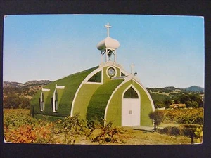 Cartolina Asti California Cappella El Carmelo Colonia Svizzera Italiana Vigna anni 50 - Foto 1 di 2