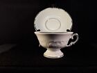 Vintage*Wamil*Made In Poland*Tea Cup And Saucer*White And Gold Gilt Stripe