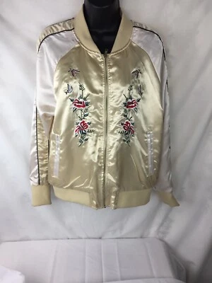 Cali 1850 Pink Floral/ Butterflies Casual Zip Up Jacket  Sz L - Image 1 of 4