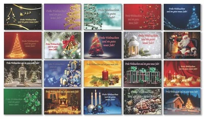 100 Weihnachtskarten mit Umschlag Set Klappkarten Grusskarten ohne Folienverpack - Bild 1 von 4