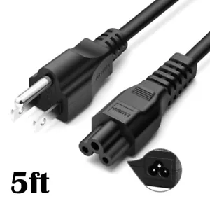 5ft 3-Prong US AC Power Cable Cord for TV, Ac Adapter and computers - Picture 1 of 4