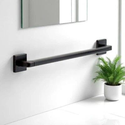 Angular moderno 24 pulgadas x 1-1/4 pulg. Barra de agarre decorativa de tornillo oculto, bronce Foto 1 de 3