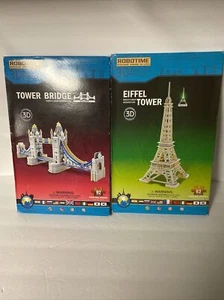 Robotime Wooden 3D Puzzles Tower Bridge & Eiffel Tower - Picture 1 of 2