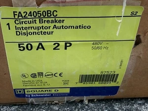 Square D FA24050BC 50A 50AMP I-Line Plug-In 480V 2 pole circuit breaker -NEW- - Picture 1 of 3