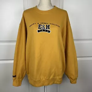 Emory & Henry College Embroidered Yellow Jansport Pullover Sweatshirt Size Large - Picture 1 of 7
