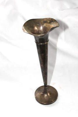 Tall 12.5"Antique Fradley 1800s Weighted Vase Sterling Silver Fluted petal mouth - Image 1 of 4
