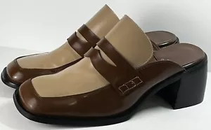 Jeffrey Campbell Ecole Leather Mules Heels Loafer Sz 10 Patent Leather - Picture 1 of 10