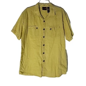 Divine Ray Shirt Mens Extra Large Yellow Khadi Hand Spun Woven Eco Friendly - Picture 1 of 9