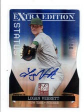 LOGAN VERRETT 2011 DONRUSS ELITE EXTRA EDITION STATUS ROOKIE AUTO #23/50 AX5459