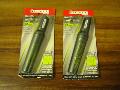 2 Rimmel Shake It Fresh Clump Free Volume Mascara 003 Extreme Black Sealed  - Image 1 of 4