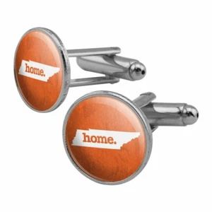 Tennessee TN Home State strukturiert orange rund Manschettenknöpfe Set silberfarben - Bild 1 von 5