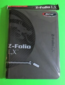 BCW GAMING Z-FOLIO 9-POCKET LX ALBUM - GRAY, HOLDS 360 CARDS, ZIPPER CLOSURE - Picture 1 of 2