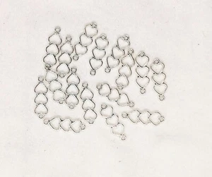Silver Heart Shaped Connector Charms - Jewelry Making Supply - Valentine's Day - Picture 1 of 1