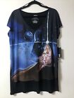 NWT Rock Republic Star Wars Sparkly Tee Short Sleeved Slits on Sides Graphic acr
