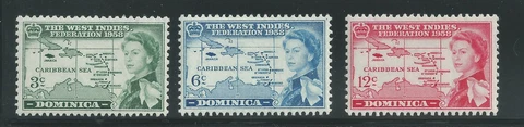 Dominica Scott # 161-163 MH West Indies Federation Issue Cover