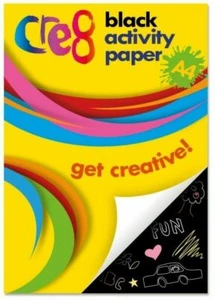 A4 NIÑOS CREAN ALMOHADILLA DE PAPEL COLOR NEGRO 60 HOJAS DIBUJO ARTE ARTESANÍA HALLOWEEN Ank - Imagen 1 de 2