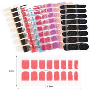 Gel Nail Sticker UV Lamp Semi-Cured Full Cover Wraps DIY Manicure French Patch - Picture 1 of 22