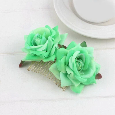 Bridal Boho Rose Flower Hair Comb Clip Hairpin Wedding Hair Accessories Party↗ - Image 1 of 4