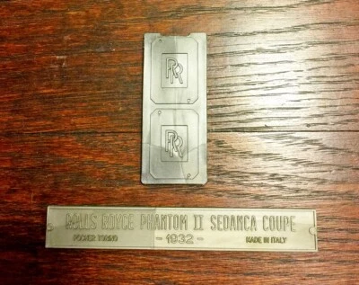 POCHER ORIGINAL RARE ROLLS ROYCE PHANTOM II SEDANCA IDENTIFICATION MODEL PLATE  - Immagine 1 di 2