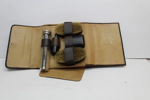 Vintage 8 Pc Gentlemans Real Ebony Perfect Finish Grooming Set in Leather Case - Picture 1 of 8