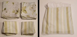 Waverly King Bedskirt, Two EURO + Two King Shams Floral / Stripes in Greens - Picture 1 of 13