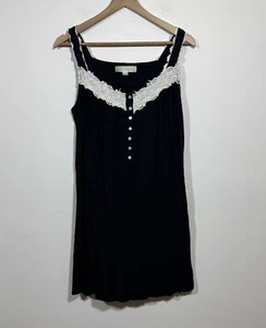 Eileen West Nachthemd Kleid schwarz ärmellos Negligee Damen M Nachtwäsche - Bild 1 von 6