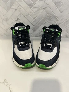 Taglia 7y - Nike Air Max 90 SE nere verde urlo DN4376-001 usate - Foto 1 di 12