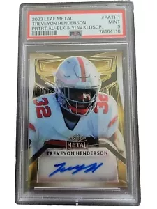 Treveyon Henderson 2023 Blattmetall schwarz & gelb Kaleidoskop Auto 2/2 PSA 9 - Bild 1 von 10