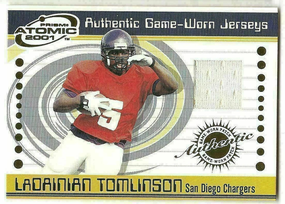 2001 Prism Atomic LaDainian Tomlinson Rookie RC Senior Bowl GU Jersey #83 - Image 1 of 1