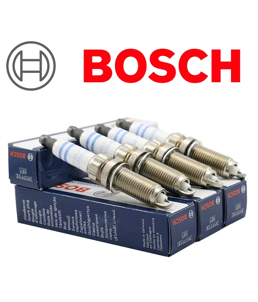 Bosch OEM Spark Plug Double Platinum 4pc for BMW 4cyl 2 3 4 5 X1 X3 X4 X5 Z4 - Image 1 of 1