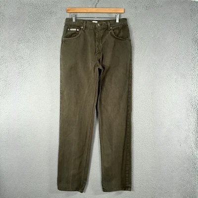 Vintage 90s Calvin Klein Jeans Mens 31X34 Olive Green Denim Straight leg Y2K - Image 1 of 4