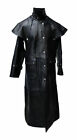 MENS BLACK/BROWN CROCODILE PRINT LEATHER HUNTING DUSTER STEAMPUNK TRENCH COAT