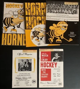 Lot of 5 Vintage Toledo Hornets & Blades Hockey Programs - Picture 1 of 7