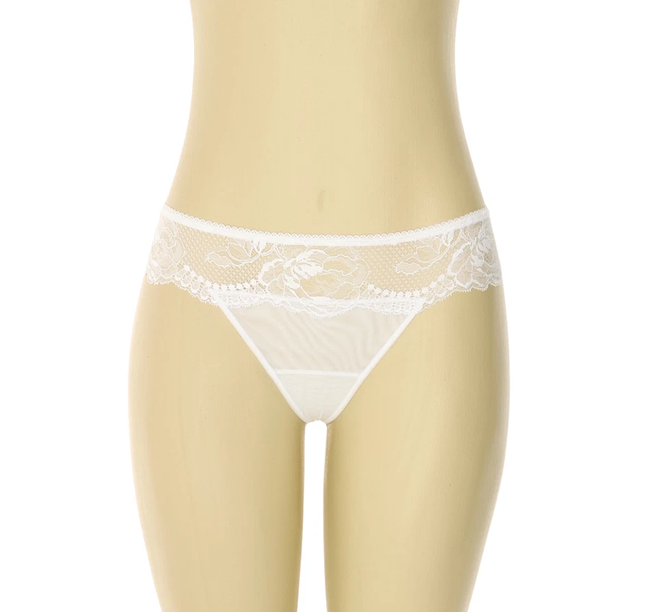 Bragas tanga LA PERLA Brigitta blancas con ribete de encaje L70813 para mujer talla grande Foto 1 de 2