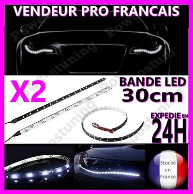 BANDE A LED BANDEAU RUBAN BLANC EN 12V POUR PHARE FEU BMW X1 X2 X3 X4 X5 X6 - Photo 1/4