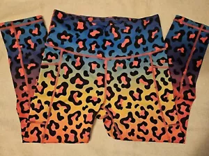 Constantly Varied Gear XS Rainbow Leopard Capris NEW - Picture 1 of 4