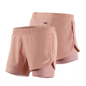 Women 2-in-1 Running Shorts Quick Drying Breathable Active Training W3E6 - Picture 1 of 11
