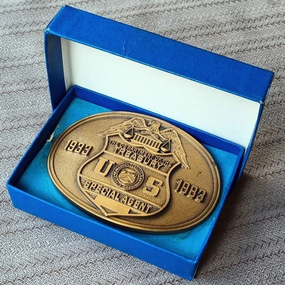 Hebilla de cinturón de bronce: Departamento del Tesoro - Agente especial ATF (1933-1983) Foto 1 de 3