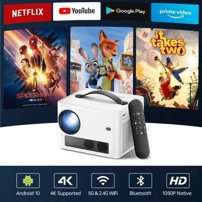Native 1080P Projector WiFi Bluetooth Portable Home Theater For Android iPhone - Image 1 of 4