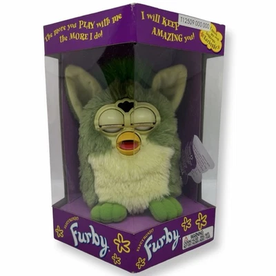 Furby Green Turtle con ojos grises 1999 Tiger Electronic 70-800, nuevo sellado Foto 1 de 4