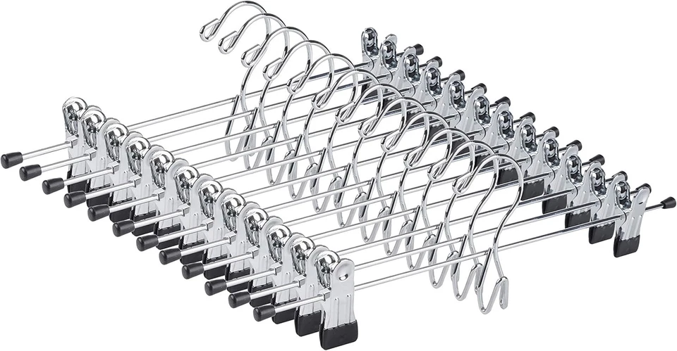 Amber Home Add-on Heavy Duty Stackable Metal Slacks Pants and Skirt Hanger