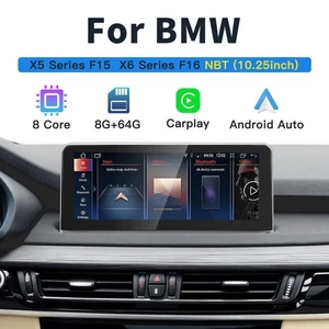 10.25" Android Auto Car GPS Stereo Head Unit Carplay For BMW X5 F15 2014-16 NBT - Picture 1 of 13