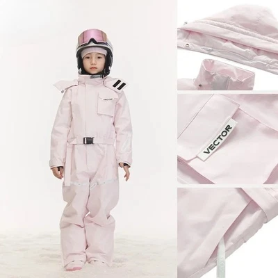 Thick children One-Piece Ski Jumpsuit Outdoor Sports Snowboard Jacket Jump Suit - Image 1 of 4