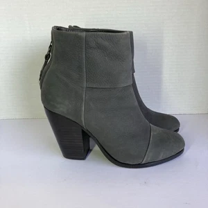 Rag & Bone Newbury Grey Suede Nubuck Ankle Zipper Boots Shoes 36.5 - Picture 1 of 10