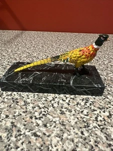Vienna Bronze? Austria Style? Pheasant Bird Cold Painted Marble Base - Picture 1 of 9