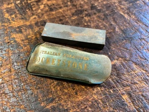 Piedra de afilar de bolsillo abrasivos australianos vintage de 3". Hecho en Australia - Imagen 1 de 8