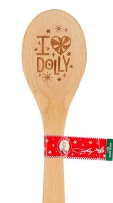 Dolly Parton I Heart Dolly Love Christmas Wood Spoon Dolly Logo On Handle NEW - Image 1 of 4
