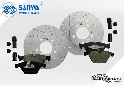 FRONT BRAKE ROTOR VENTED GEOMET D&S & CERAMIC PAD KIT FOR BMW X1 328i  2007-2015 - Image 1 of 4